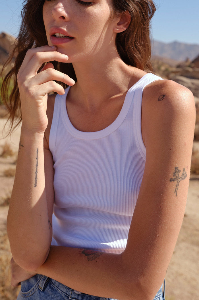 Long Rib Tank - White - Pavilion