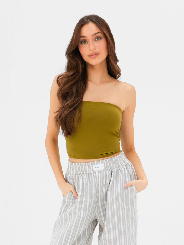 Lucia Bandeau Top - Deep Olive