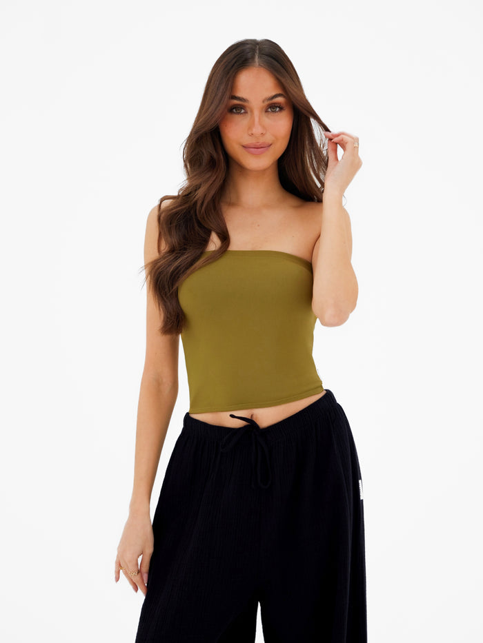Lucia Bandeau Top - Deep Olive