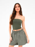 Lucia Bandeau Top - Khaki Green