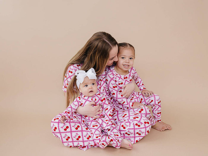 Lucky Panda Kids Bamboo PJs - Cherry Bow