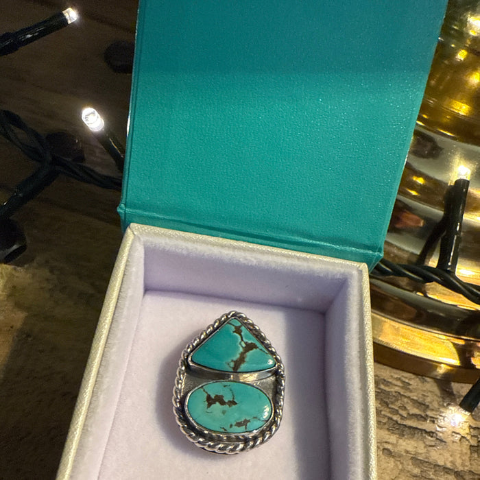 McGinnis Turquoise Ring Size 6.75-7 made by GTMW