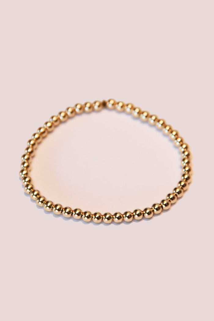 Medium Bead Gold Stretch Bracelet - Pavilion