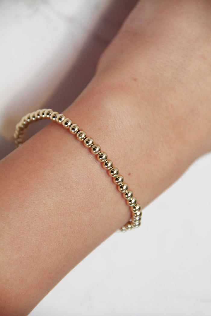 Medium Bead Gold Stretch Bracelet - Pavilion