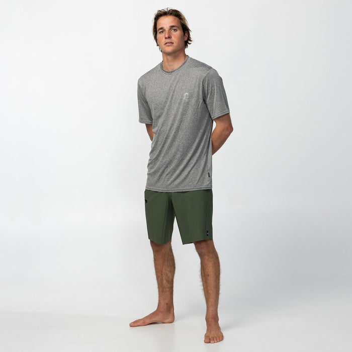 Men's 24-7 Hybrid Surf Tee Short Sleeve Rashie - Charcoal