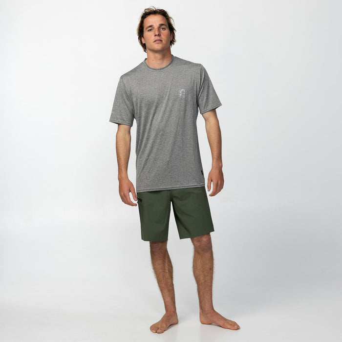 Men's 24-7 Hybrid Surf Tee Short Sleeve Rashie - Charcoal