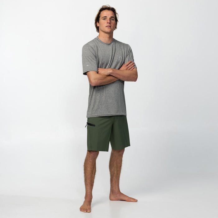Men's 24-7 Hybrid Surf Tee Short Sleeve Rashie - Charcoal