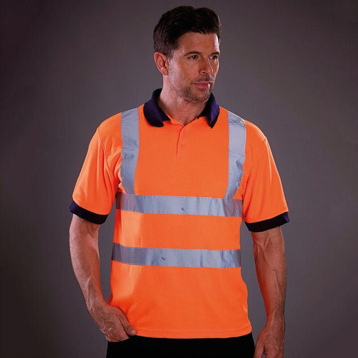 Men's High Vis Short Sleeve Work Polo Shirt