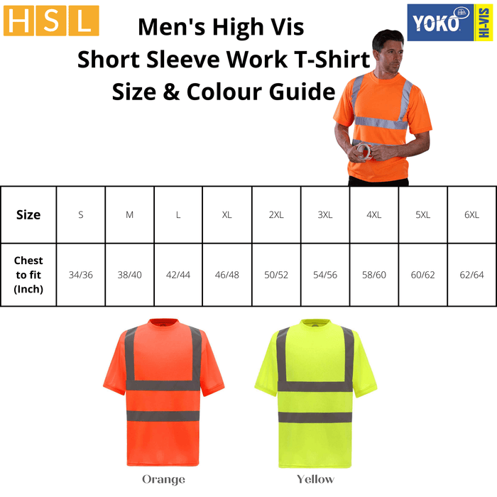 Men's High Vis Short Sleeve Work T-Shirt