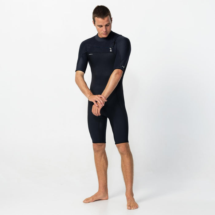 Men's HyperFreak 2mm Short Sleeve Spring Suit Chest Zip - Black