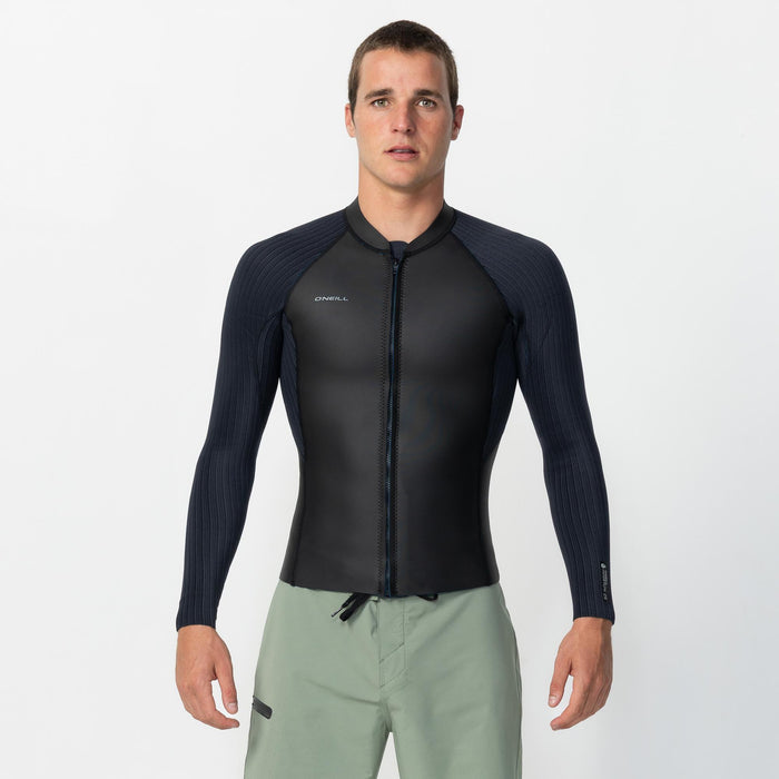Men's HyperFreak 2mm Wetsuit Jacket Front Zip - Black