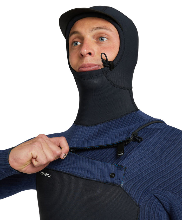 Men's HyperFreak Hooded 5/4+mm Steamer Chest Zip - Black Navy