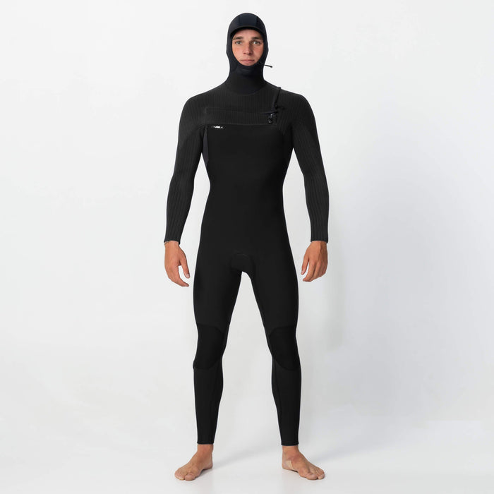 Men's HyperFreak Hooded 5/4+mm Steamer Chest Zip - Black