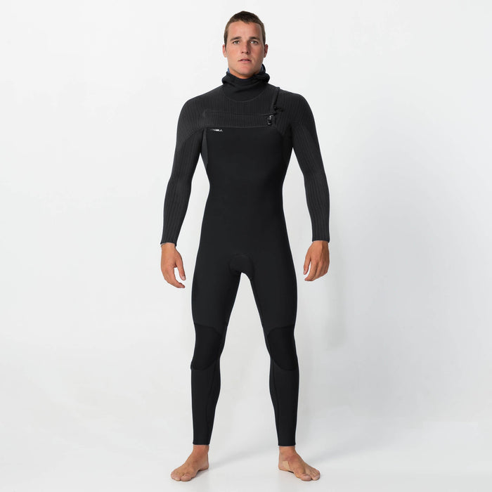 Men's HyperFreak Hooded 5/4+mm Steamer Chest Zip - Black