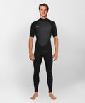 Men's Reactor 2mm Short Arm Steamer Back Zip - Black