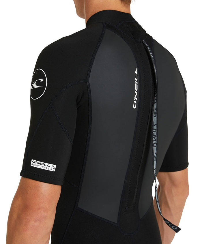 Men's Reactor 2mm Short Arm Steamer Back Zip - Black