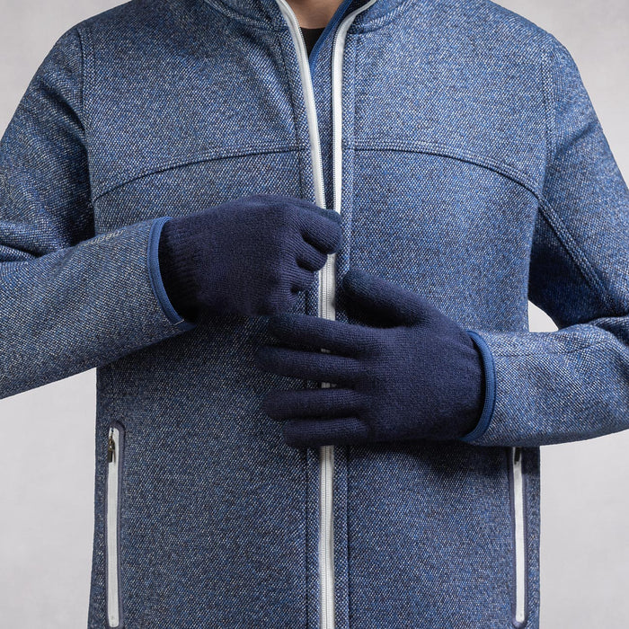 Giesswein MerinoLux Gloves Men - bleu foncé 548