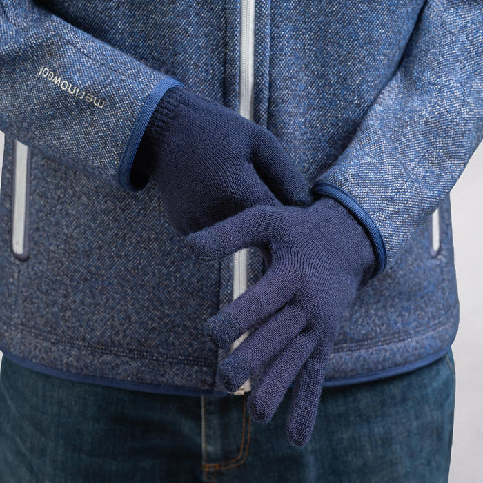 Giesswein MerinoLux Gloves Men - bleu foncé 548