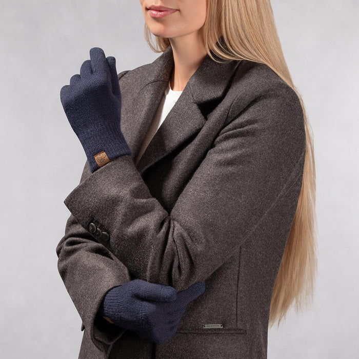 Giesswein MerinoLux Gloves Women - bleu foncé 548