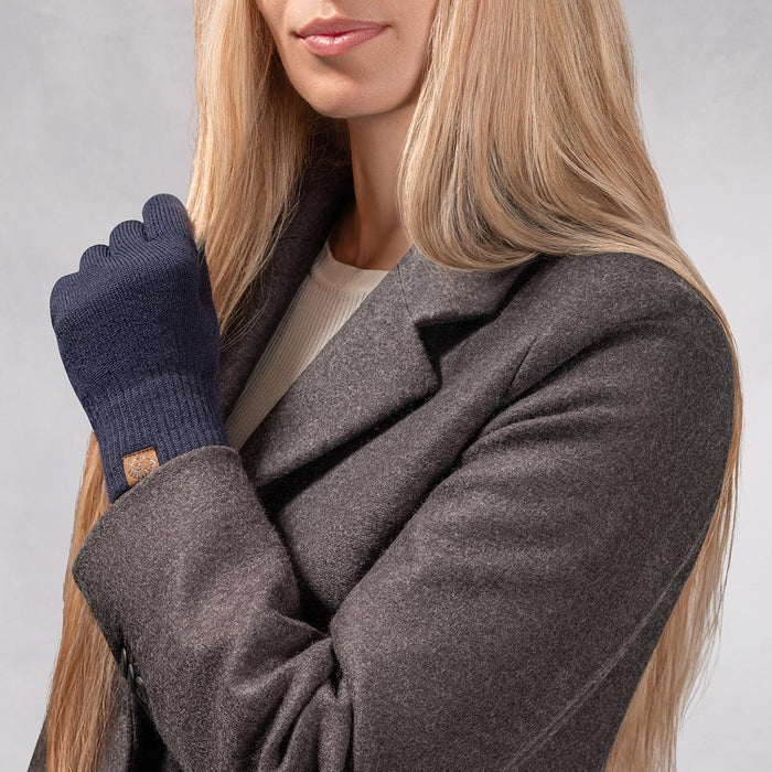 Giesswein MerinoLux Gloves Women - bleu foncé 548