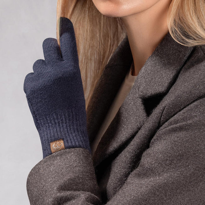 Giesswein MerinoLux Gloves Women - bleu foncé 548