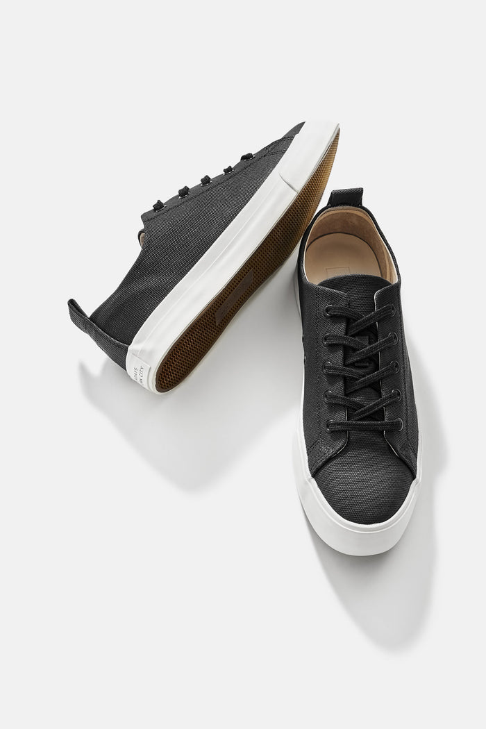 Mike Waxed Low-Top Sneakers Black - Pavilion