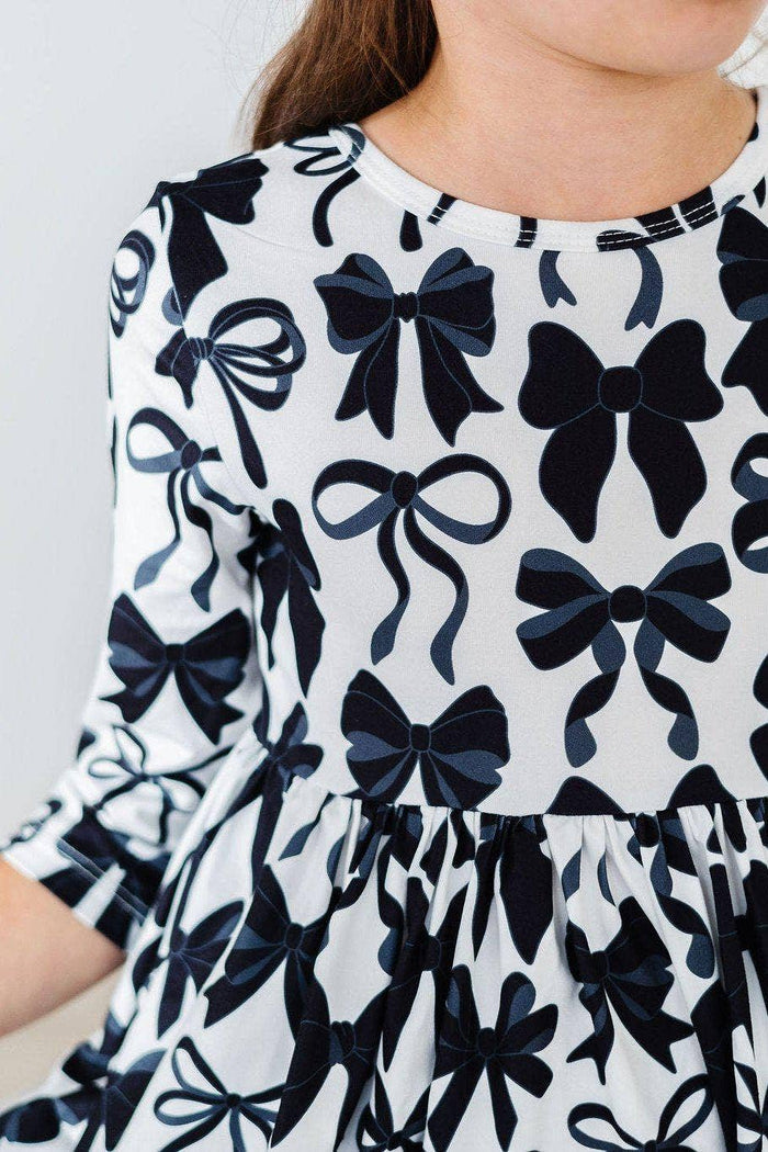 Mila & Rose 3/4 Sleeve Pocket Twirl Dress - Perfectly Tied (Final Sale)