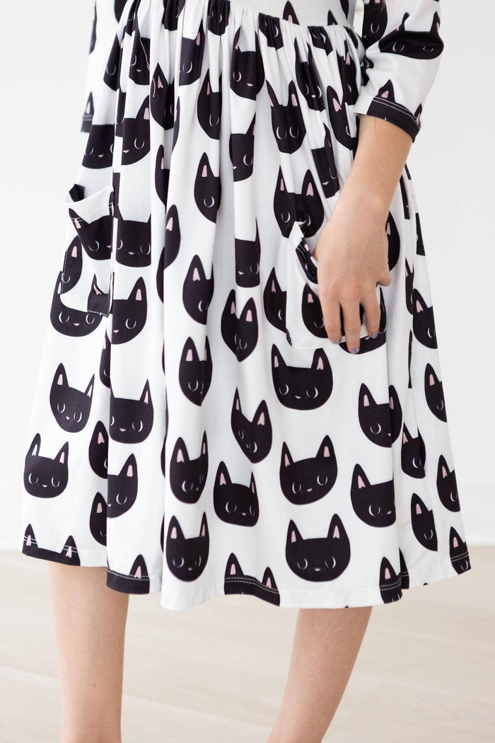 Mila & Rose 3/4 Sleeve Pocket Twirl Dress - Purrfect