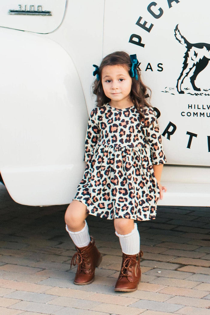 Mila & Rose 3/4 Sleeve Pocket Twirl Dress - Wild One