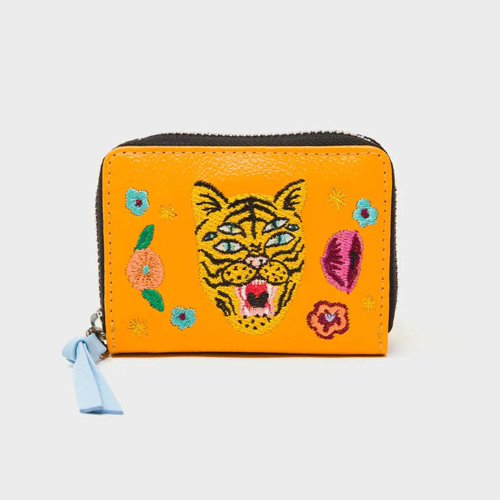 Min & Mon - Frodo Flamingo Orange Leather Zip Around Wallet - Happy Tiger