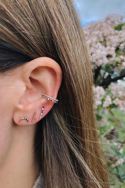Mini Bar Stud Earring - Yellow Gold - Pavilion