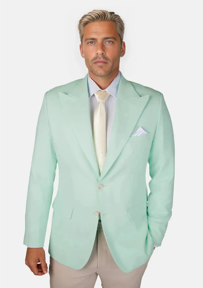 Hudson Mint Green Linen Blend Jacket - SARTORO