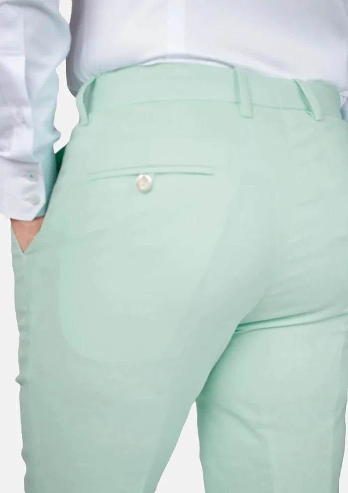 Mint Green Linen Blend Pants - SARTORO
