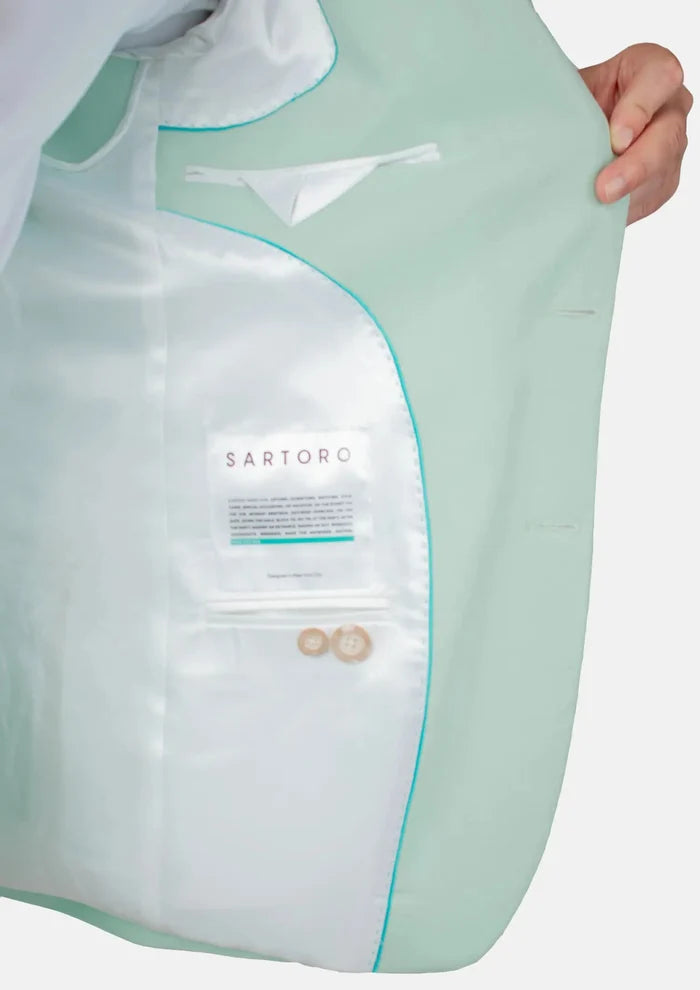 Hudson Mint Green Linen Blend Suit - SARTORO
