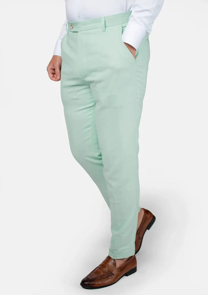 Hudson Mint Green Linen Blend Suit - SARTORO