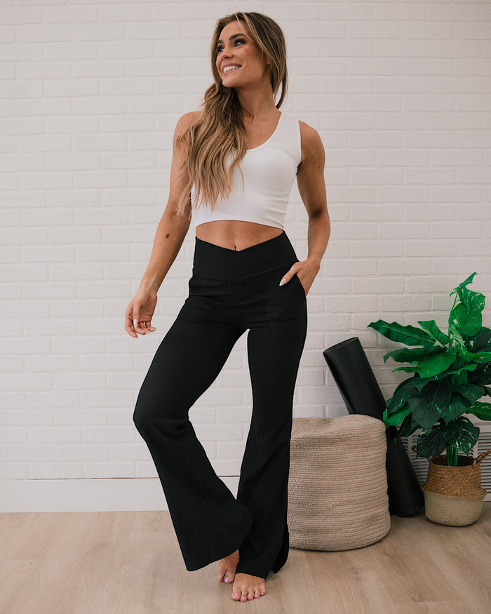 Mono B Ribbed V Neck Crop Tank - White  Mono B