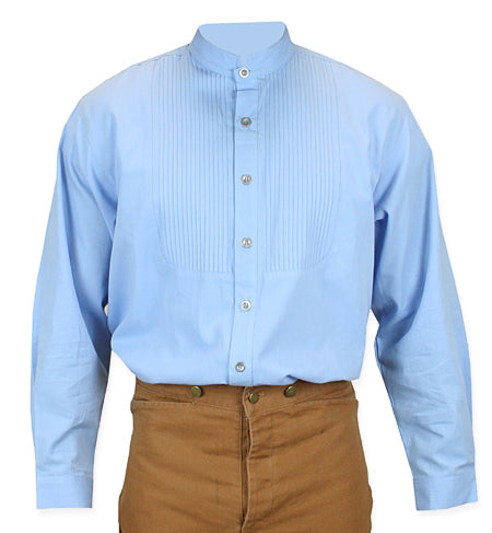 Morgan Pleated Dress Shirt - Blue