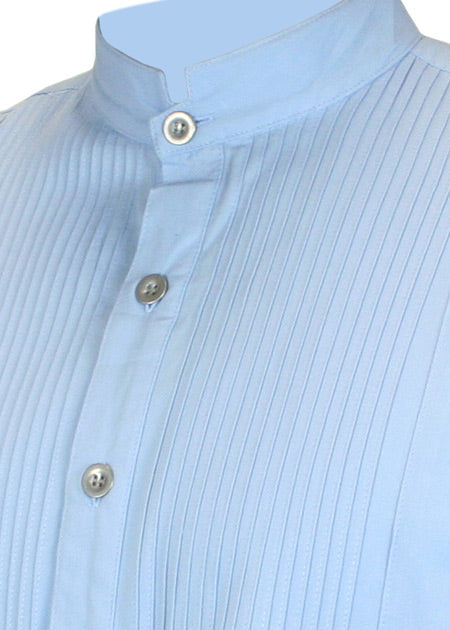 Morgan Pleated Dress Shirt - Blue