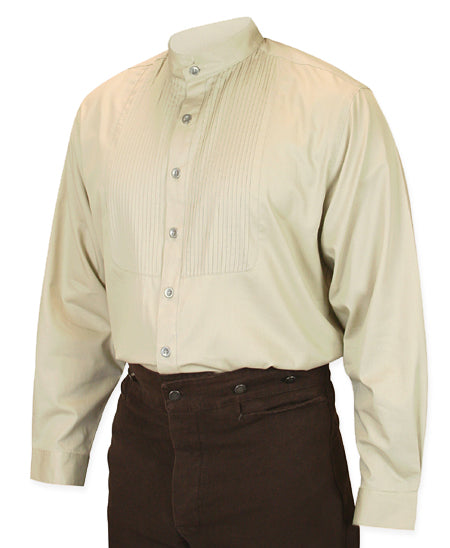 Morgan Pleated Dress Shirt - Tan