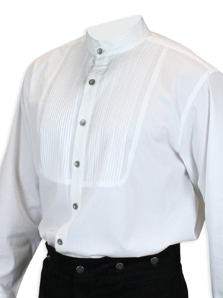 Morgan Pleated Dress Shirt - White