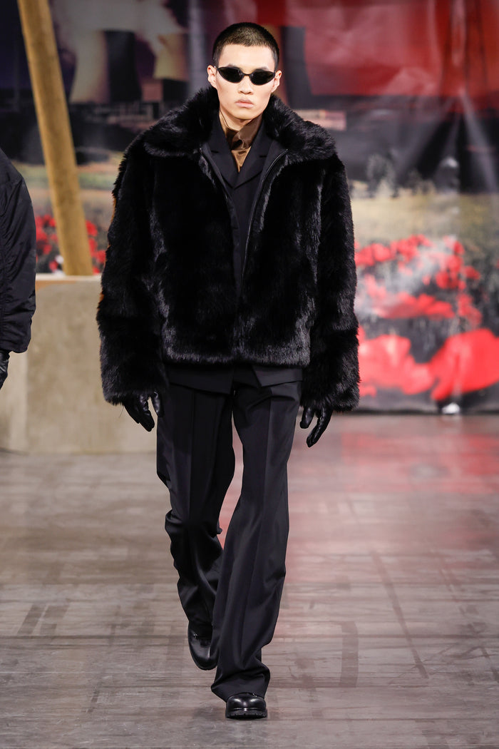 "MUDDY" FAUX FUR BLOUSON - 032c