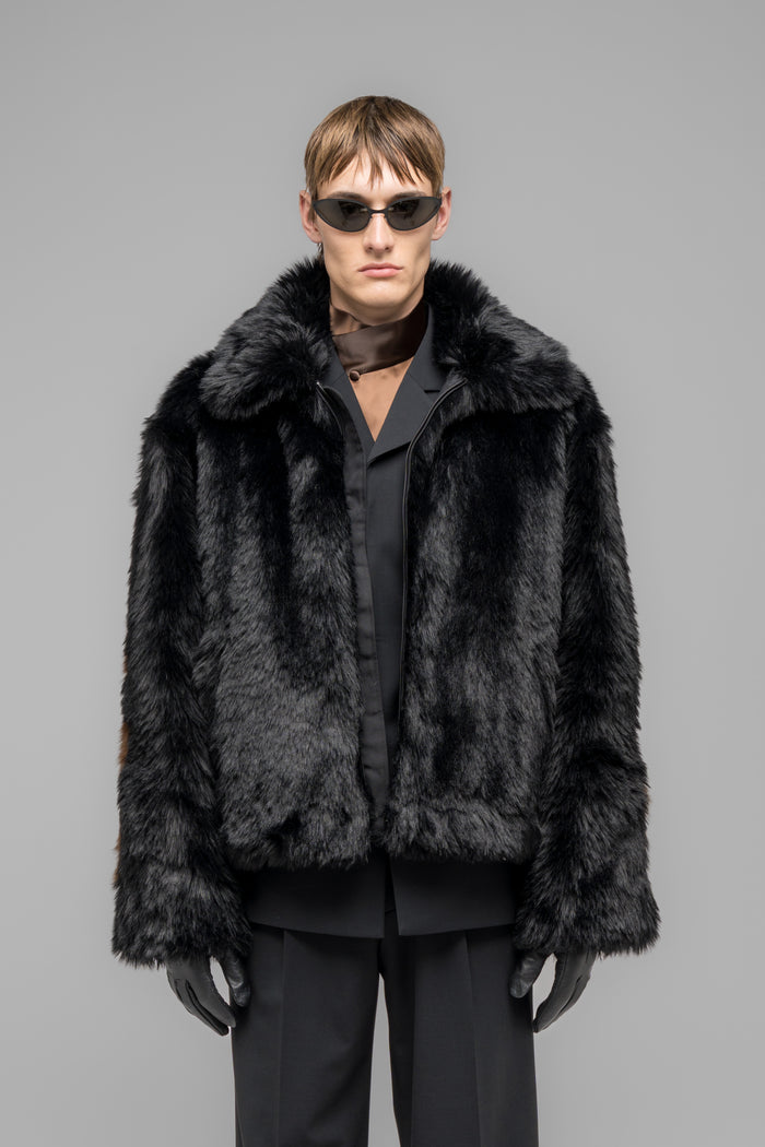 "MUDDY" FAUX FUR BLOUSON - 032c
