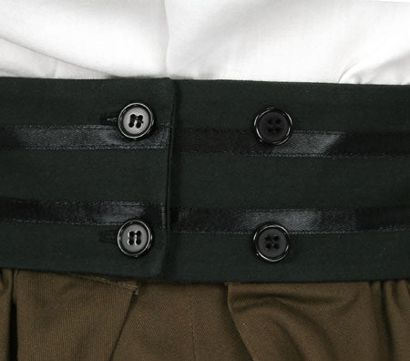 Narrow Cotton Ribbon Belt - Black