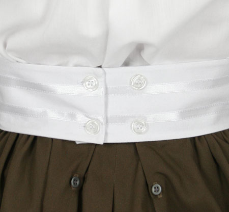 Narrow Cotton Ribbon Belt - White