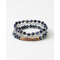 navy bead stack bracelet