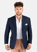 Bryant Navy Blue Stretch Jacket - SARTORO