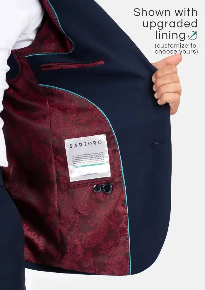 Bryant Navy Blue Stretch Jacket - SARTORO