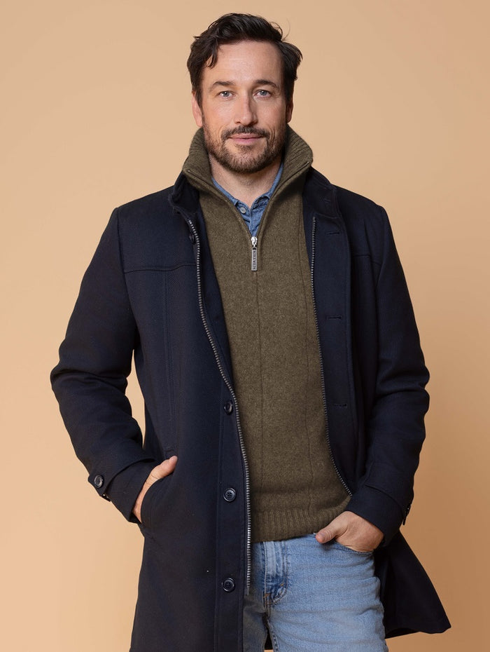 Possum and Merino  NW1003 Javelin Zip Neck - The ultimate in comfort, this style of half-zip sweater with turndown rib collar that can be zipped right up. Single jersey knit, Whole Garment seamless construction.  40% Possum Fur, 53% Merino, 7% Silk