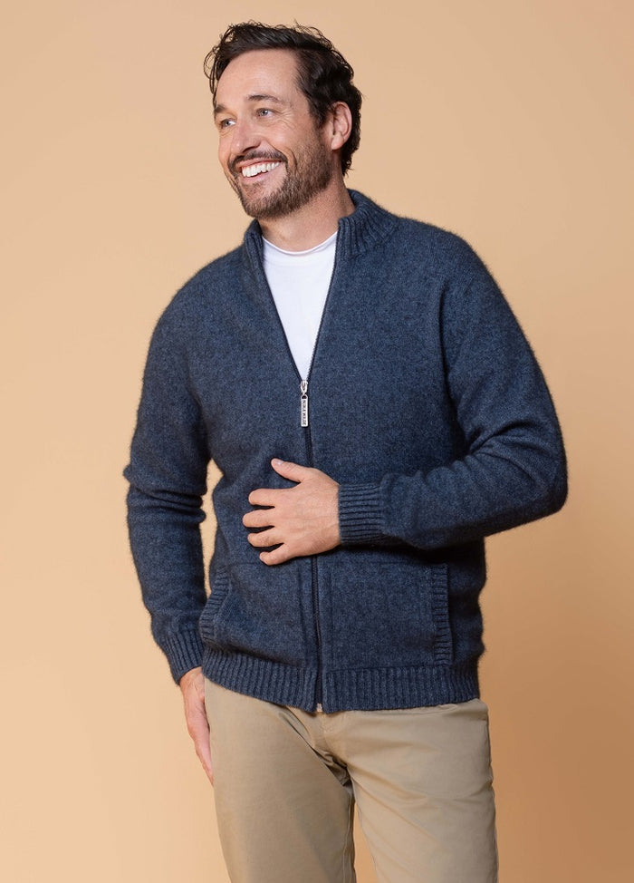 Possum and Merino  NW1071 Bristol Jacket - Ultimate in comfort full zip style, integrated pockets, high rib collar Single jersey knit. WholeGarment seamless construction.  Composition - 40% Possum Fur, 53% Merino, 7% Silk