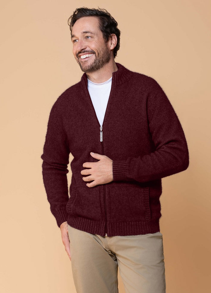 Possum and Merino  NW1071 Bristol Jacket - Ultimate in comfort full zip style, integrated pockets, high rib collar Single jersey knit. WholeGarment seamless construction.  Composition - 40% Possum Fur, 53% Merino, 7% Silk